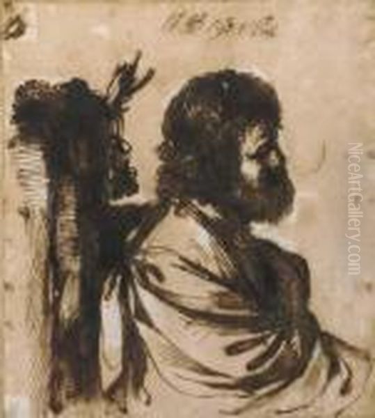 Un Homme Barbu Oil Painting by Giovanni Francesco Barbieri