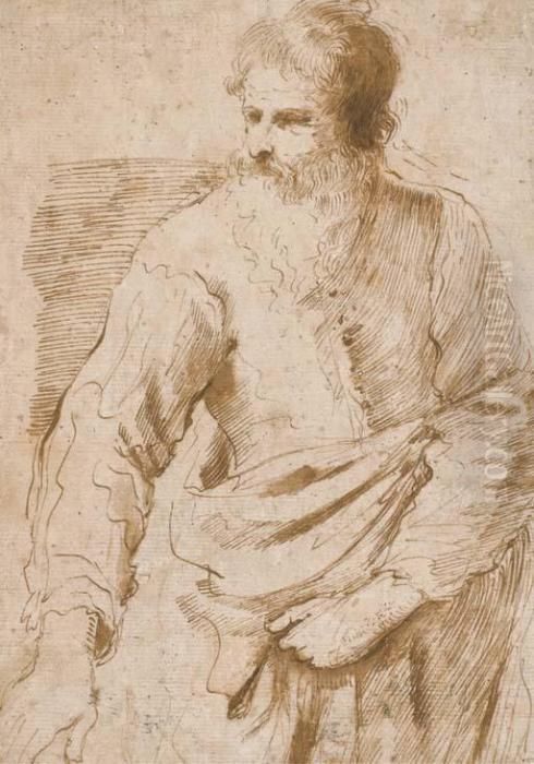 Un Homme Barbu Oil Painting by Giovanni Francesco Barbieri