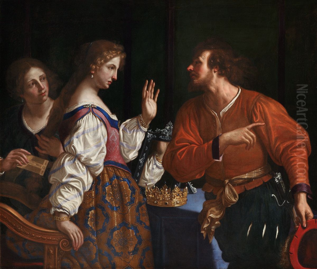 Semiramis Called To Arms Oil Painting by Giovanni Francesco Barbieri