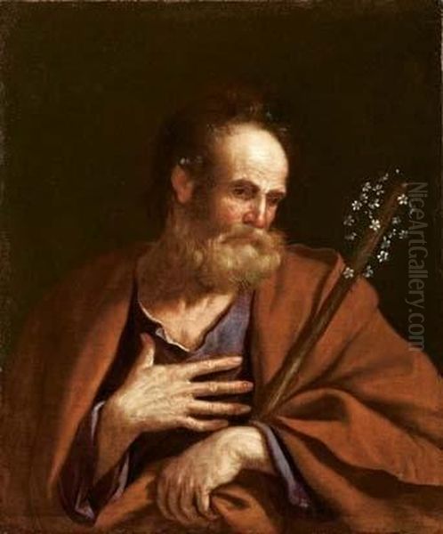 San Giuseppe E La Verga Fiorita Oil Painting by Giovanni Francesco Barbieri