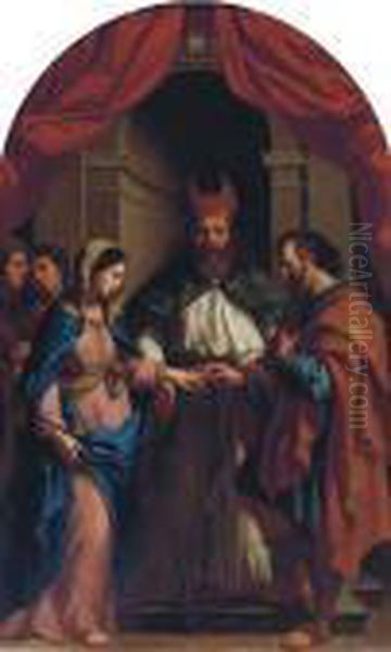 The Marriage Of The Virgin Oil Painting by Giovanni Francesco Barbieri