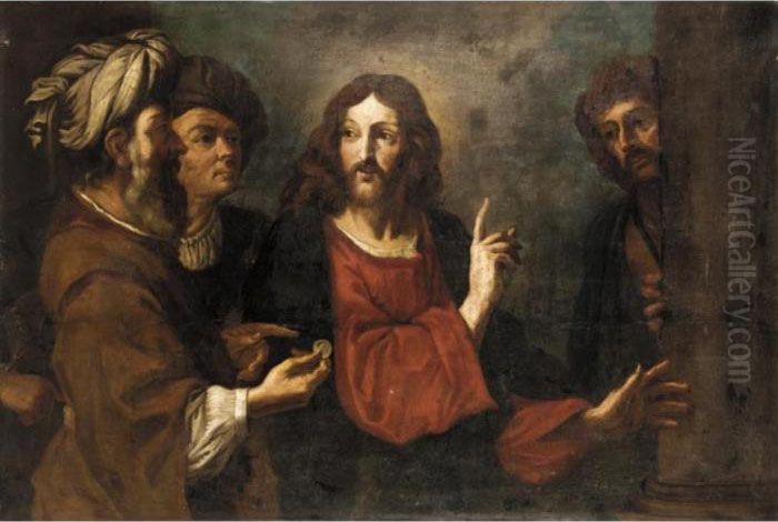 Christ And The Tribute Money Oil Painting by Giovanni Francesco Barbieri