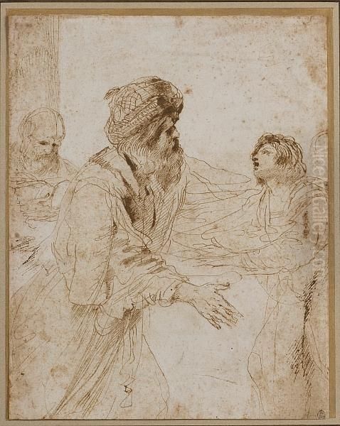 Recto: The Return Of The Prodigal Son Oil Painting by Giovanni Francesco Barbieri