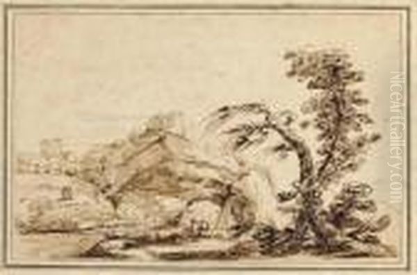 Landscape Oil Painting by Giovanni Francesco Barbieri