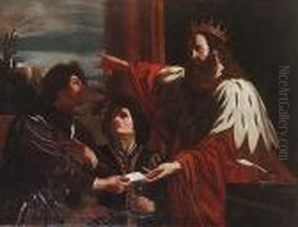 David Sending The Letter To Joab Oil Painting by Giovanni Francesco Barbieri