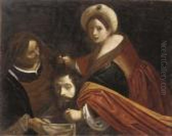 Judith With The Head Of Holofernes Oil Painting by Giovanni Francesco Barbieri