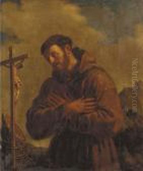 Saint Francis Of Assisi Oil Painting by Giovanni Francesco Barbieri