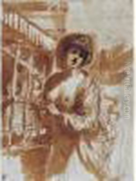 La Charite Romaine Ou Cimon Et Pera Oil Painting by Giovanni Francesco Barbieri