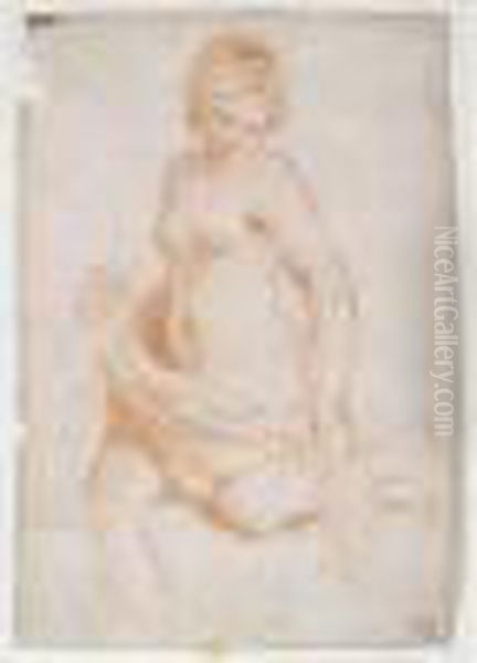 Etude De Femme Se Baignant Oil Painting by Giovanni Francesco Barbieri