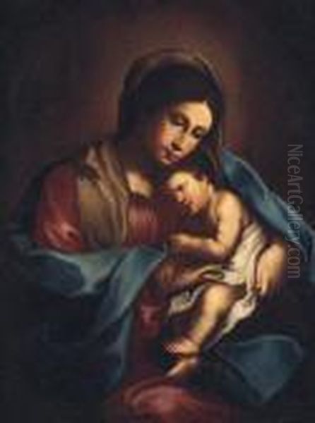 The Madonna And Child Oil Painting by Giovanni Francesco Barbieri