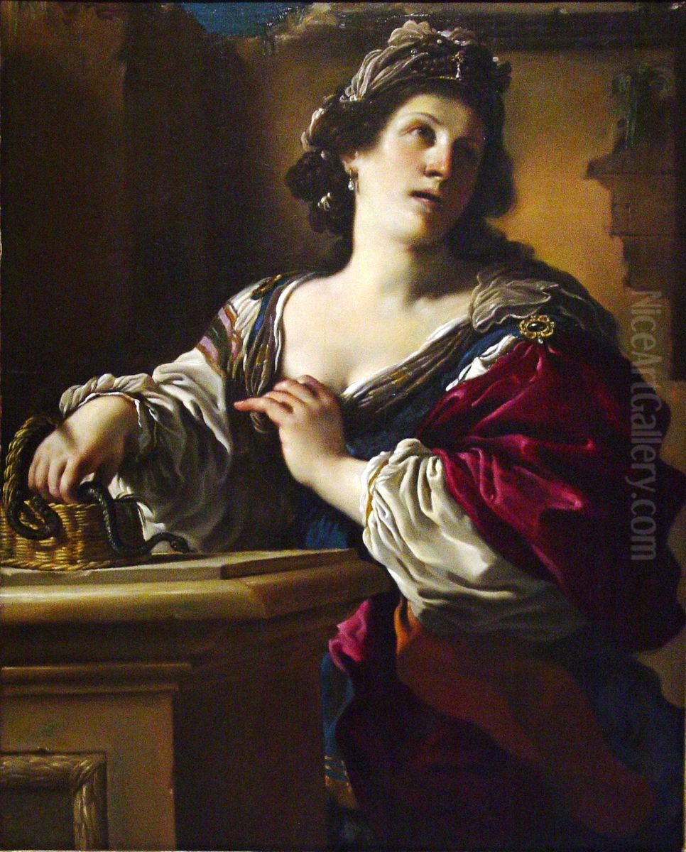 Cleopatra Oil Painting by Giovanni Francesco Barbieri