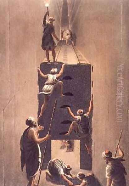 Passage from the Second to the Third Gallery in the Great Pyramid Oil Painting by Luigi Mayer