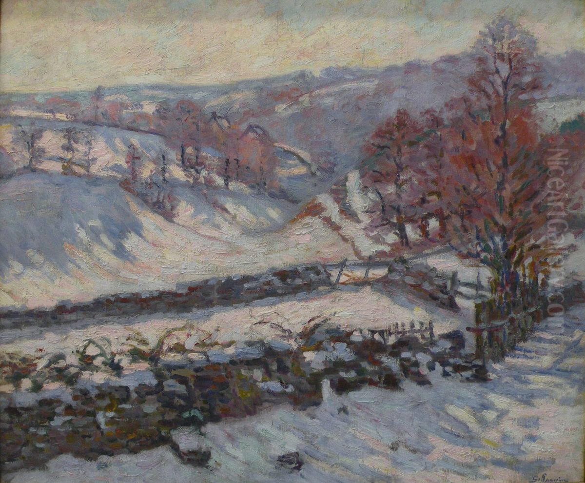 Paysage De Neige A Crozant Oil Painting by Armand Guillaumin