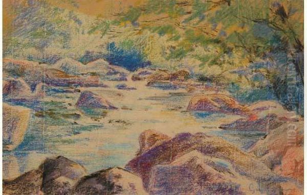 Riviere Sous Les Arbres, Circa 1890 Oil Painting by Armand Guillaumin