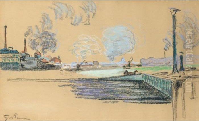 La Seine A Ivry Oil Painting by Armand Guillaumin