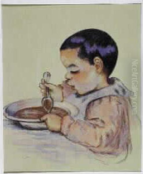 Lithographie En Couleurs, Signee
 Dans La Planche Et Annotee 