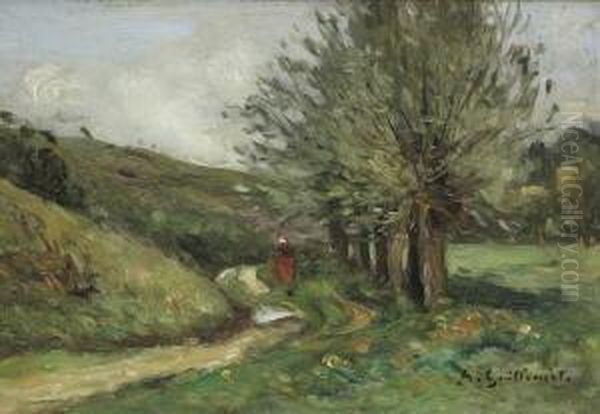 Landschaft Mit
 Kopfweiden. Oil Painting by Jean Baptiste Antoine Guillemet