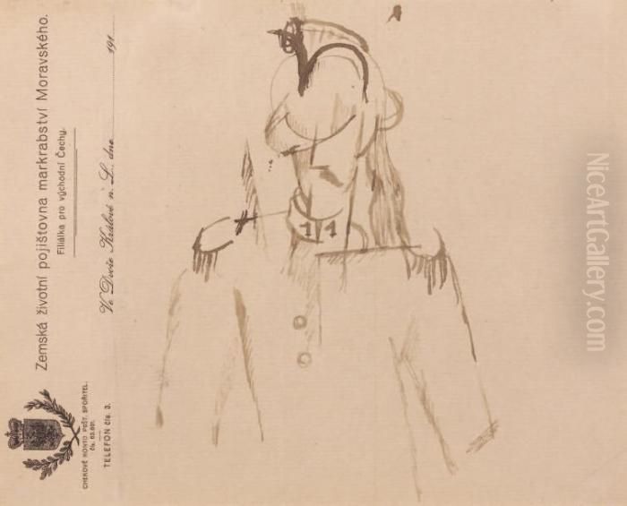 Le Soldat Oil Painting by Otto Gutfreund