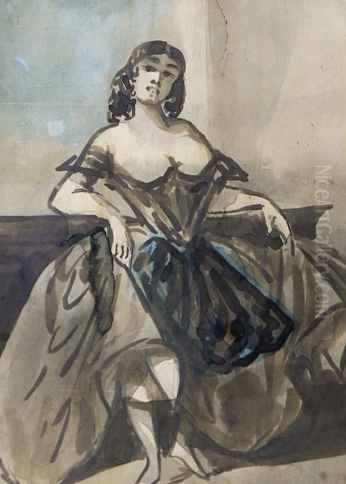 Aimez-moi Oil Painting by Constantin Guys