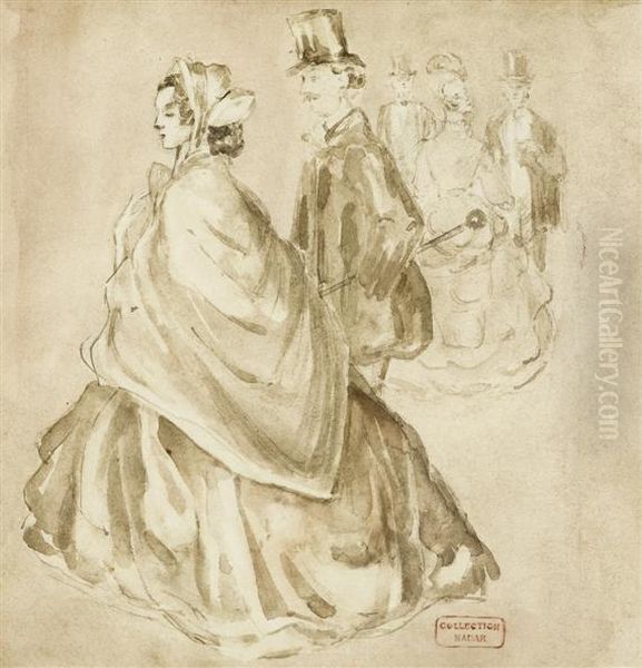 Lady And Cavalier
Leaving The Ball Oil Painting by Constantin Guys