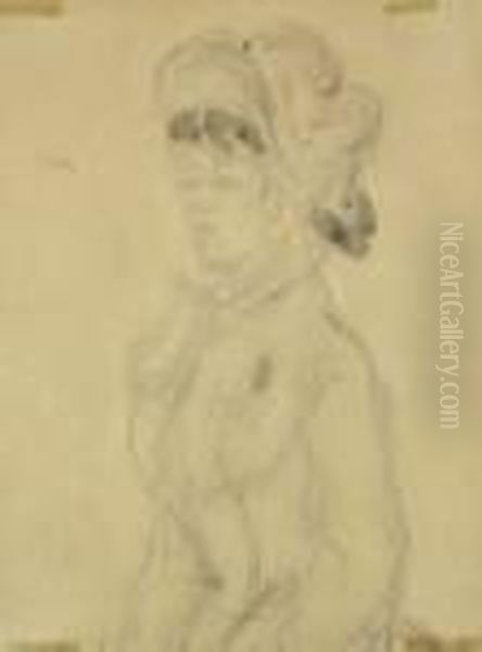 Brustbild Einer Jungen Dame Oil Painting by Constantin Guys