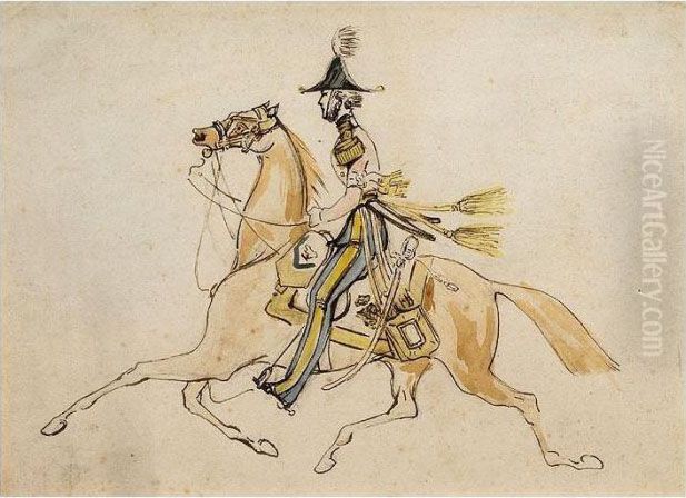 Un Officier Anglais Oil Painting by Constantin Guys