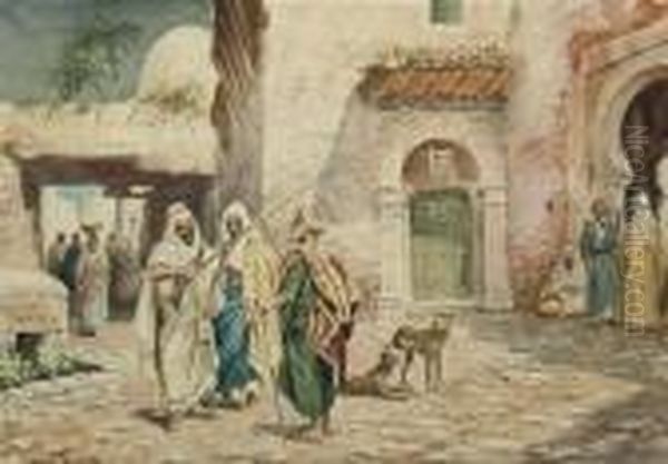 Discussing The Hunt Oil Painting by Arthur Trevor Haddon