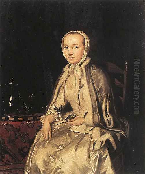 Elizabeth Troost c. 1758 Oil Painting by George van der Mijn