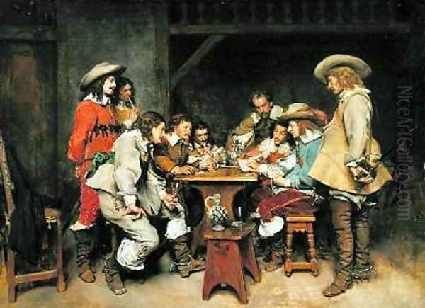 Innocents and Card Sharpers A Game of Piquet 1861 Oil Painting by Jean-Louis-Ernest Meissonier