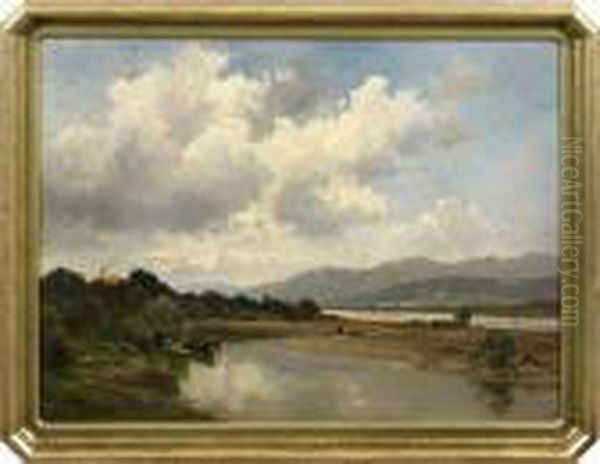 Isartal Zwischen Tolz Und Lengries Oil Painting by Fritz Halberg-Krauss