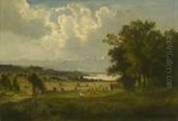 Spatsommerliche
 Vorgebirgslandschaft Oil Painting by Fritz Halberg-Krauss