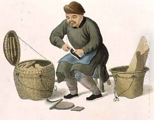 A Shoemaker plate 47 from The Costumes of China Oil Painting by Major George Henry Mason