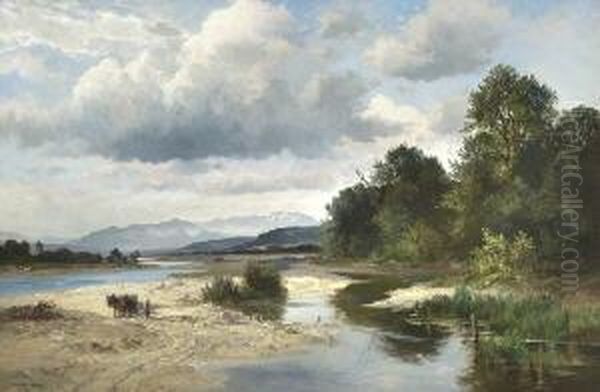 Im Isartal. Oil Painting by Fritz Halberg-Krauss