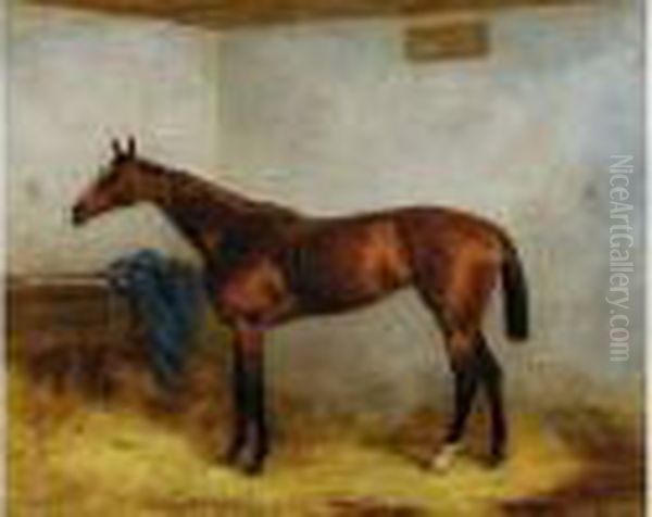 Chopette, Portrait De Cheval A L'ecurie Oil Painting by Harry Hall