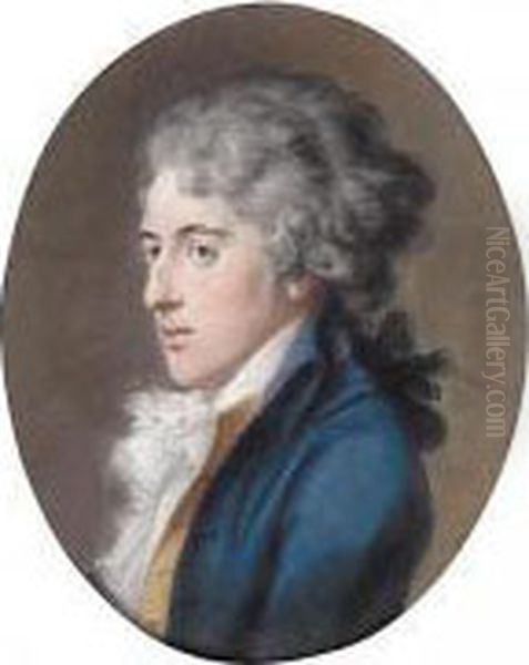Portrait Of John, Viscount 
Crosbie, Later 2nd Earl Glandore; Portrait Of His Wife, Lady Diana 
Sackville Oil Painting by Hugh Douglas Hamilton
