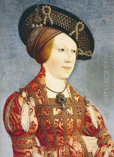 Queen Anne of Hungary and Bohemia c. 1519 Oil Painting by Hans Maler
