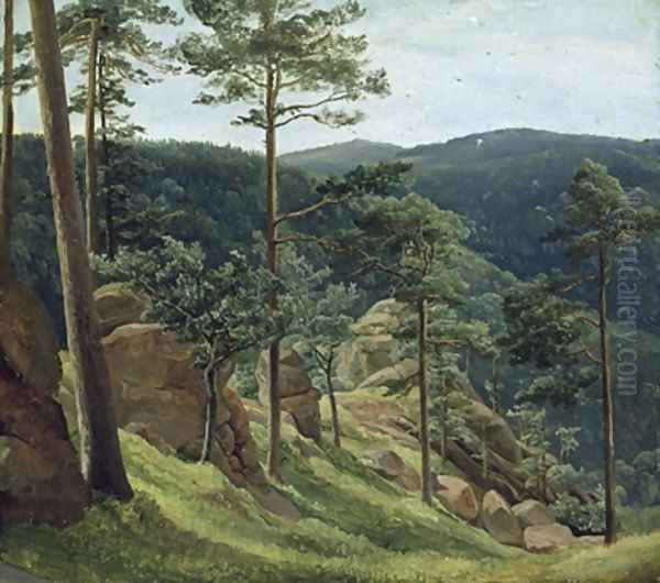 View of Mount Brocken 1829 Oil Painting by Christian Morgenstern
