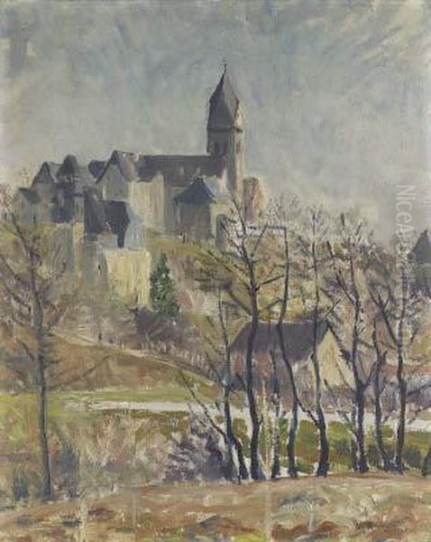 Klosterkirche Kelkheim I.ts. Im Vorfruhling Oil Painting by Max I Hanger