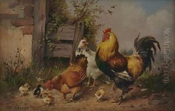 Pendant.geflugel-darstellung. Unten Links Signiert M. Hanger Oil Painting by Max I Hanger