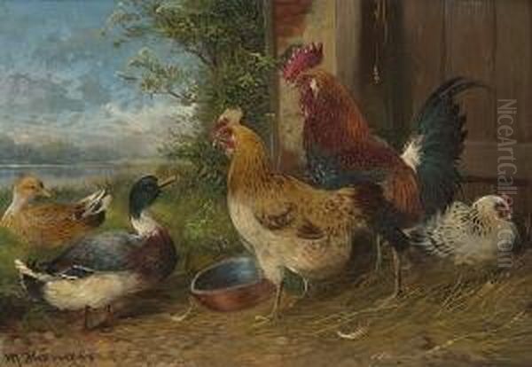 Huhnerhofe. Oil Painting by Max I Hanger