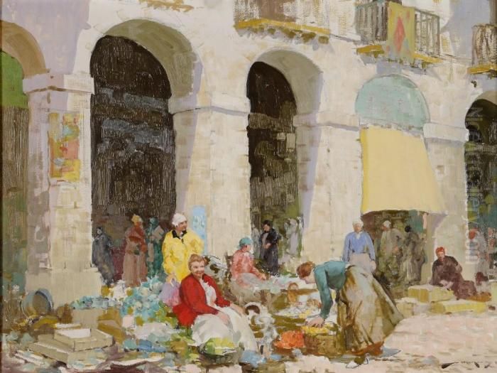 Les Arches, Dieppe Oil Painting by William Lee Hankey