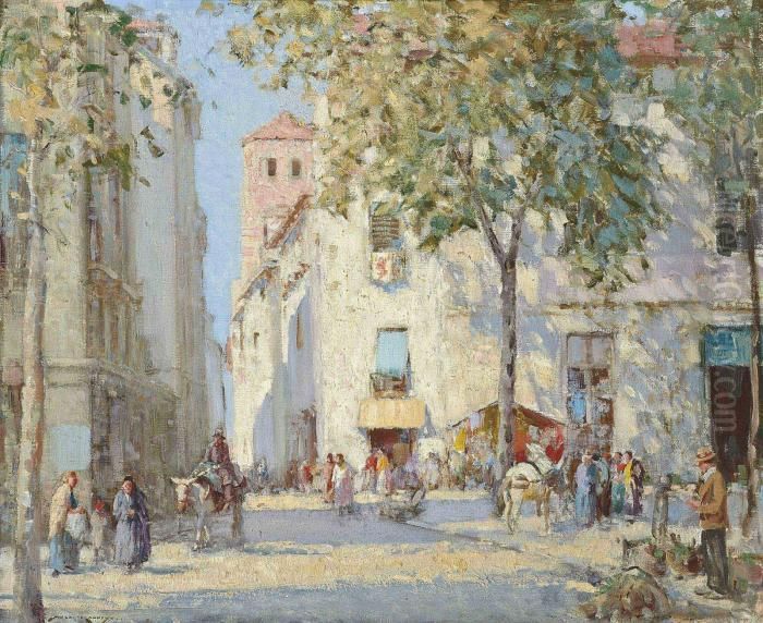 A Street In Granada Oil Painting by William Lee Hankey