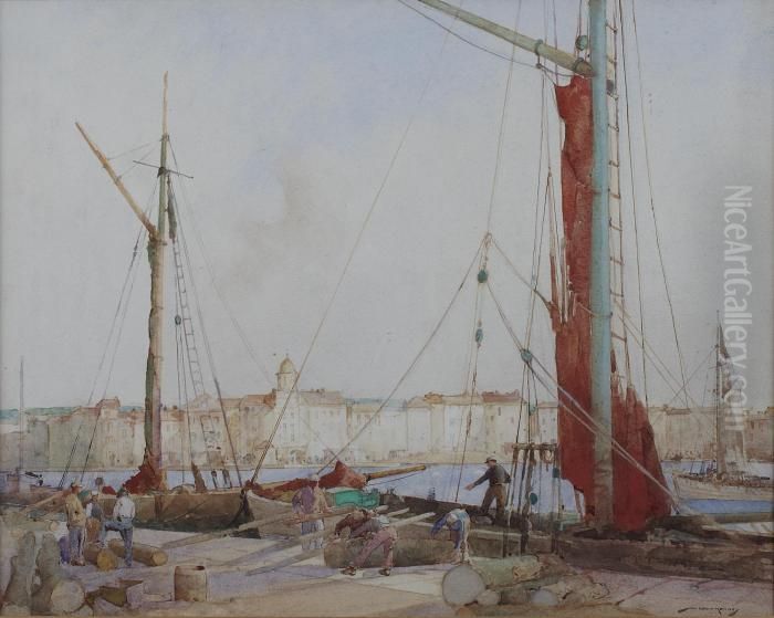 Loading Timber, St.tropez Oil Painting by William Lee Hankey