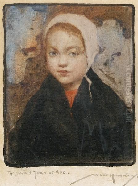 The Young Joan Of Arc Oil Painting by William Lee Hankey