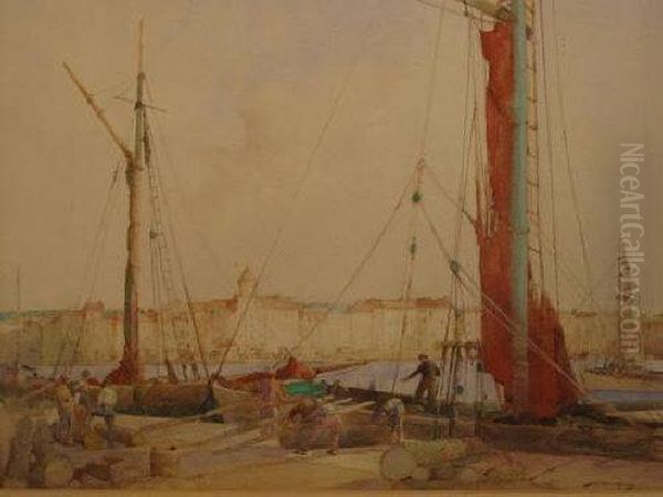 Loading Timber At St. Tropez Oil Painting by William Lee Hankey