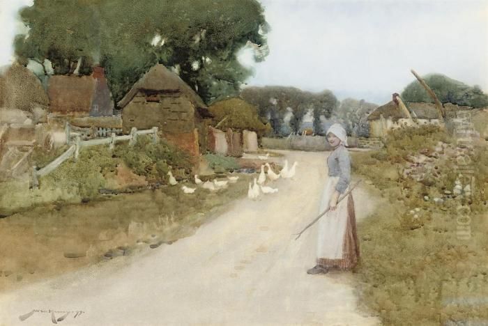 The Farmer's Daughter Oil Painting by William Lee Hankey