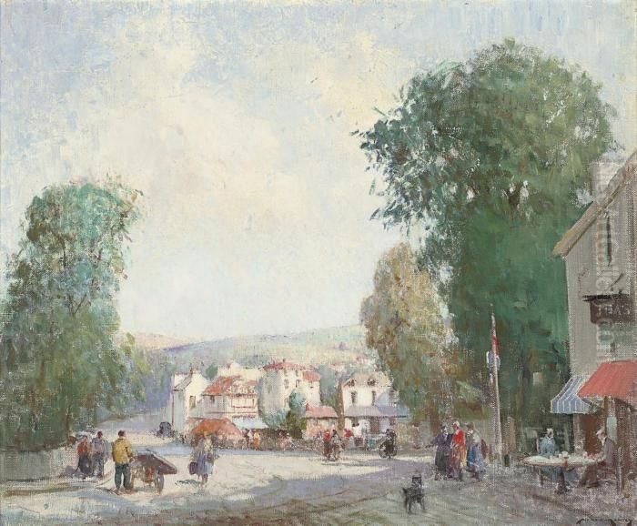 A North Country Village Oil Painting by William Lee Hankey