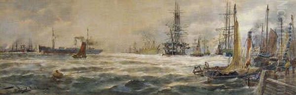 North Shields Oil Painting by Thomas Bush Hardy