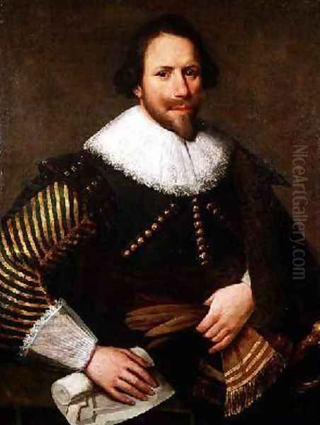 Portrait of a Military Architect Oil Painting by Michiel Jansz. van Miereveld