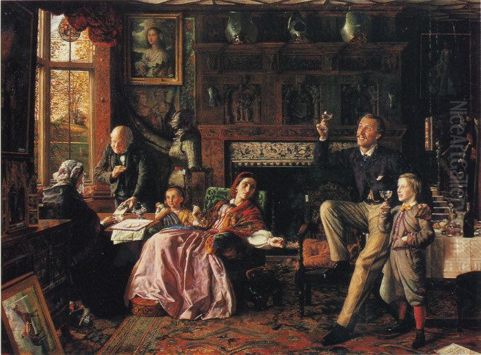 The Last Day in the Old Home Oil Painting by Robert Braithwaite Martineau